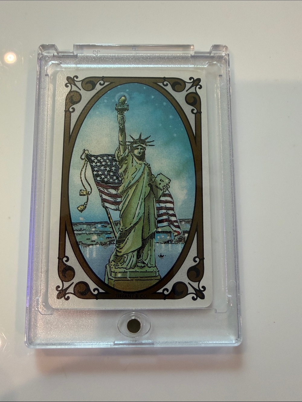 TIFFANY & CO Statue of LIBERTY Art Card SEALED IN ACRYLIC  Collectors 6inx10in